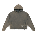Vintage Washed Frayed-Hem Hoodie