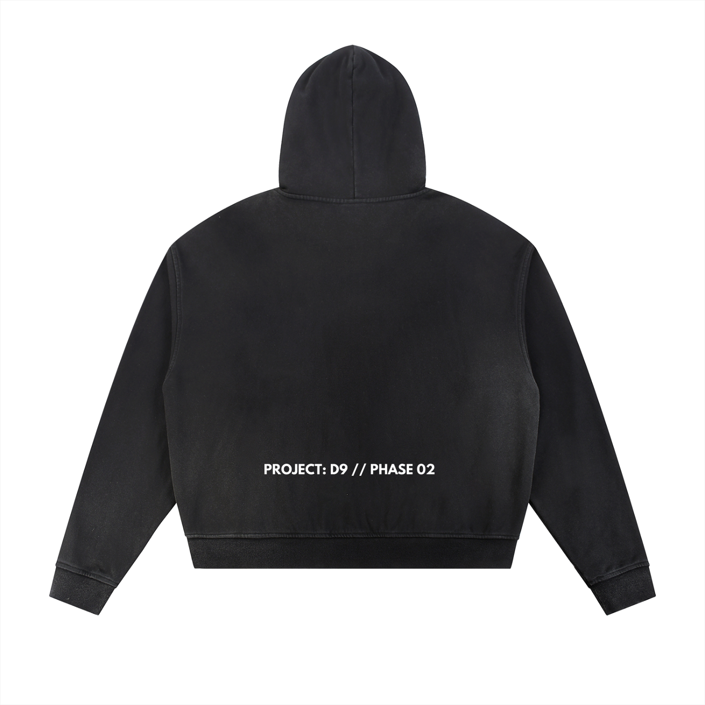 Sun Fade Frayed Raw Edge Fleece Zip Hoodie